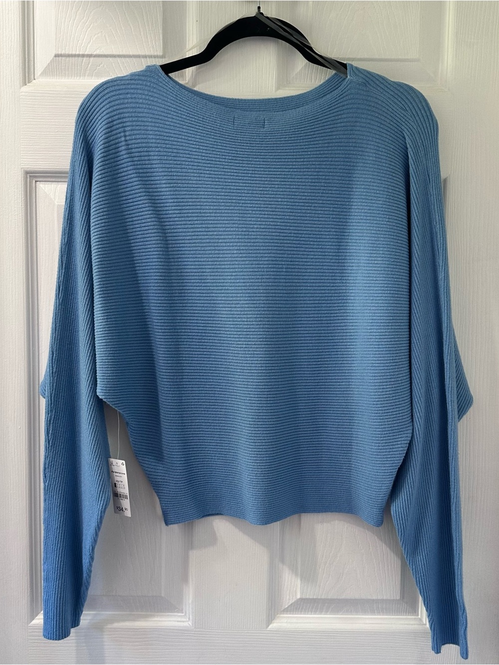 Ardene Light Blue Ribbed Crew Neck Sweater - Picture 3 of 5